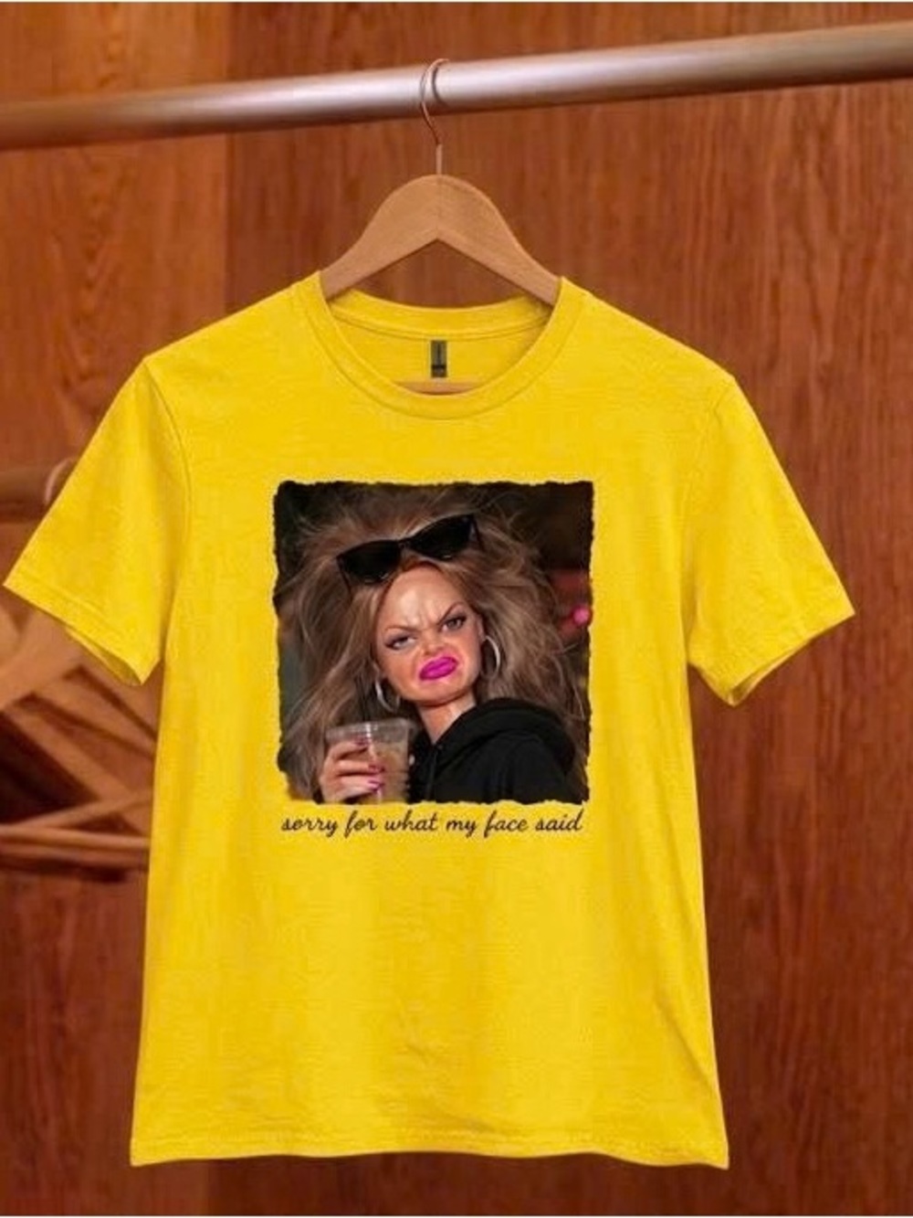 Y2K Funny Graphic Tee - Sarcastic Doll Face